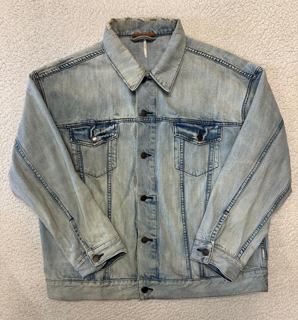 Free People Womens Denim Jacket Medium Large